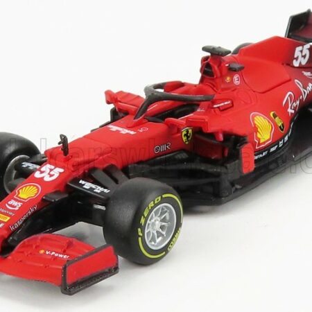 BURAGO 1/43 FERRARI | F1 SF21  TEAM SCUDERIA FERRARI MISSION WINNOW N 55 SEASON 2021 CARLOS SAINZ JR. | MATT RED