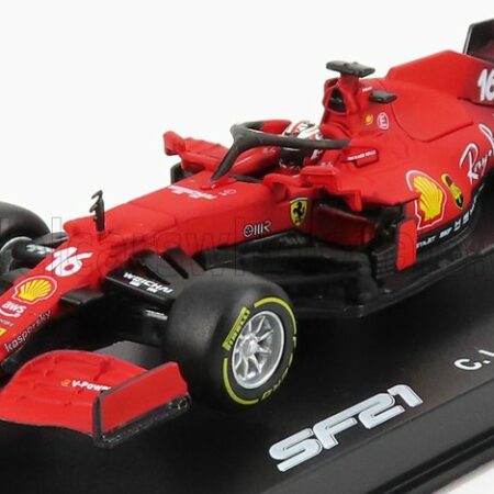 BURAGO 1/43 FERRARI | F1 SF21  TEAM SCUDERIA FERRARI MISSION WINNOW N 16 SEASON 2021 CHARLES LECLERC  - CON PILOTA E VETRINA - WITH PILOT AND SHOWCASE | RED