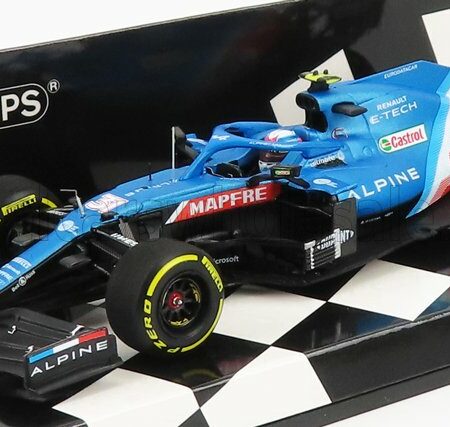 MINICHAMPS 1/43 ALPINE | F1  A521 RENAULT E-TECH 20B TEAM ALPINE N 31 BAHRAIN GP 2021 ESTEBAN OCON | BLUE MET RED WHITE