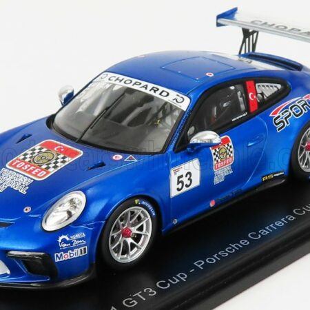 SPARK-MODEL 1/43 PORSCHE | 911 991 N 53 PORSCHE CARRERA CUP FRANCE CHAMPION 2018 A.GUVEN | BLUE