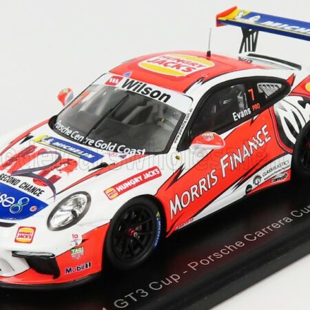 SPARK-MODEL 1/43 PORSCHE | 911 991 GT3 N 7 PORSCHE CARRERA CUP AUSTRALIAN CHAMPION 2018 J.EVANS | WHITE ORANGE