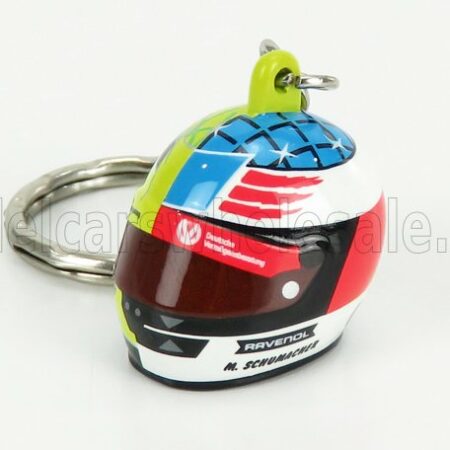 MINI HELMET 1/12 SCHUBERTH HELMET | F1  PORTACHIAVI CASCO - KEYRING HELMET MILD SEVEN BENETTON B194 FORD N 5 DEMONSTRATION RUN BELGIUM SPA GP 2017 MICK SCHUMACHER | YELLOW GREEN RED BLACK BLUE