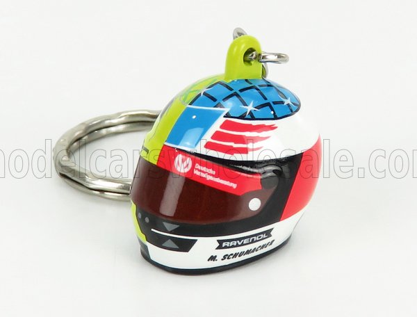 MINI HELMET 1/12 SCHUBERTH HELMET | F1  PORTACHIAVI CASCO - KEYRING HELMET MILD SEVEN BENETTON B194 FORD N 5 DEMONSTRATION RUN BELGIUM SPA GP 2017 MICK SCHUMACHER | YELLOW GREEN RED BLACK BLUE