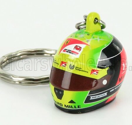 MINI HELMET 1/12 SCHUBERTH HELMET | F2  PORTACHIAVI CASCO - KEYRING HELMET DALLARA TEAM PREMA RACING N 20 SEASON MICK SCHUMACHER 2020 F2 WORLD CHAMPION | YELLOW GREEN RED BLACK