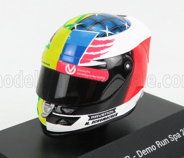 MINI HELMET 1/8 SCHUBERTH HELMET | F1  CASCO HELMET MILD SEVEN BENETTON B194 FORD N 5 DEMONSTRATION RUN BELGIUM SPA GP 2017 MICK SCHUMACHER | YELLOW GREEN RED BLACK