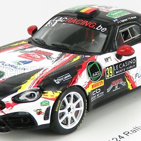 SPARK-MODEL 1/43 FIAT | 124 ABARTH RGT TEAM LAC RACING N 39 RALLY MONTECARLO 2020 L.CAPRASSE - R.HERMAN | BLACK WHITE RED