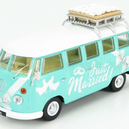 CORGI 1/43 VOLKSWAGEN | T1 MINIBUS JUST MARRIED 1961 | LIGHT BLUE WHITE