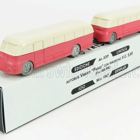 OFFICINA-942 1/76 FIAT | 666RN AUTOBUS CON RIMORCHIO VIBERTI PARIGI 1946 | PINK CREAM