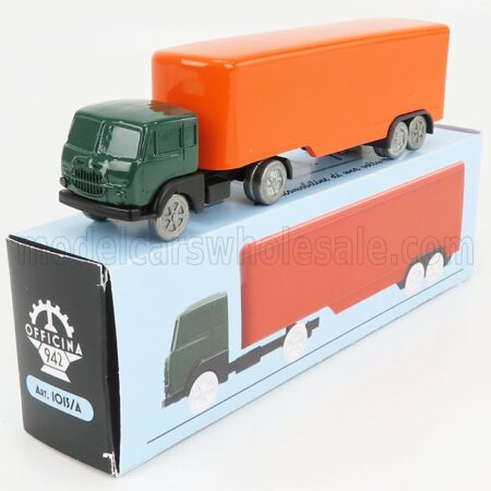 OFFICINA-942 1/76 FIAT | 682 T2 TRUCK SEMIRIMORCHIO FURGONATO 1955 | GREEN ORANGE