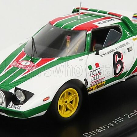 SPARK-MODEL 1/43 LANCIA | STRATOS HF TEAM ALITALIA (night version) N 6 2nd RALLY MONTECARLO 1976 BJORN WALDEGAARD - HANS THORSZELIUS | WHITE GREEN RED