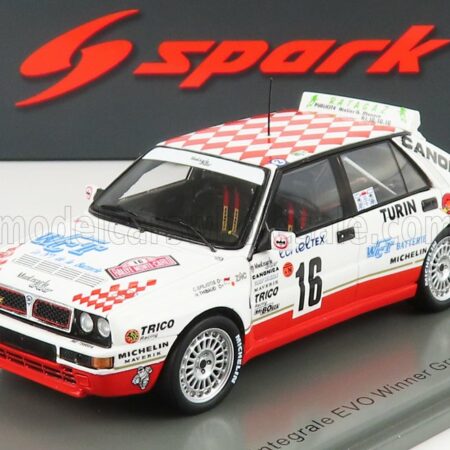 SPARK-MODEL 1/43 LANCIA | DELTA HF INTEGRALE EVO CANONICA N 16 WINNER GROUP N RALLY MONTECARLO 1993 C.SPILIOTIS - H.THIBAUD | WHITE RED