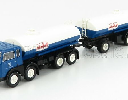 BREKINA PLAST 1/87 FIAT | 690 MILLEPIEDI TANKER TRUCK OLIO FIAT 1960 | BLUE BLACK WHITE