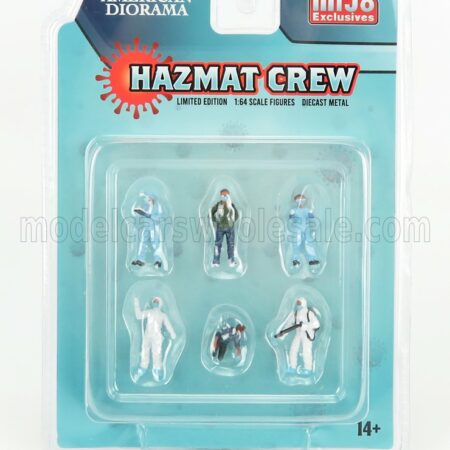 AMERICAN DIORAMA 1/64 FIGURES | SET 6X HAZMAT CREW FIGURE | VARIOUS