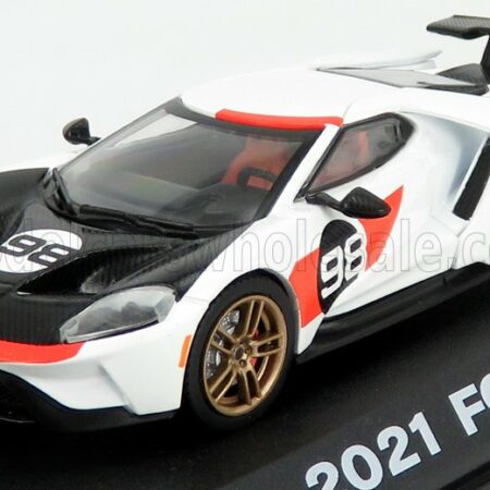 GREENLIGHT 1/43 FORD USA | GT N 98 2021 - TRIBUTE 24h DAYTONA K.MILES L.RUBY 1966 | WHITE CARBON RED