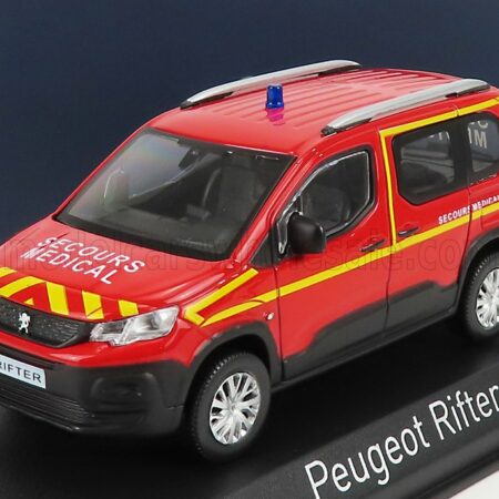 NOREV 1/43 PEUGEOT | RIFTER POMPIERS SECOURS MEDICAL 2019 | RED YELLOW