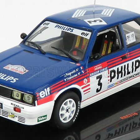 IXO-MODELS 1/43 RENAULT | R11 TURBO N 3 RALLY TOUR DE CORSE 1987 J.RAGNOTTI - P.THIMONIER | BLUE WHITE RED