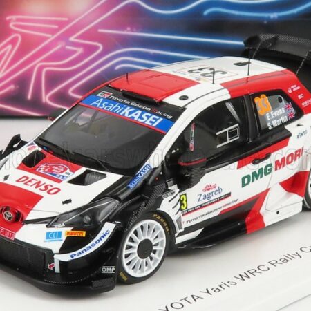 SPARK-MODEL 1/43 TOYOTA | YARIS WRC N 33 2nd RALLY CROATIA 2021 E.EVANS - S.MARTIN | WHITE RED BLACK