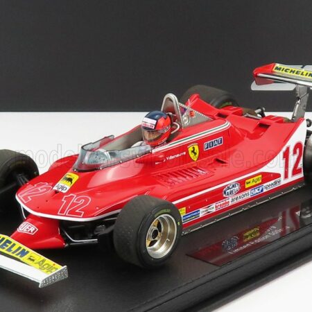 GP-REPLICAS 1/18 FERRARI | F1  312T4 N 12 ZANDWOORT GP WITH PILOT FIGURE 1979 GILLES VILLENEUVE - CON VETRINA - WITH SHOWCASE | RED