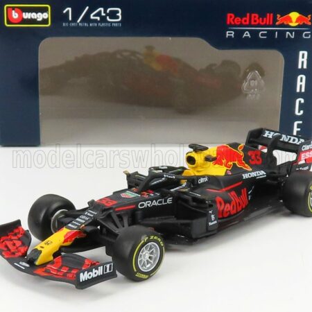 BURAGO 1/43 RED BULL | F1  RB16B HONDA RA620H TEAM ASTON MARTIN N 33 SEASON 2021 MAX VERSTAPPEN | MATT BLUE YELLOW RED