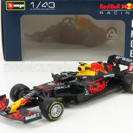 BURAGO 1/43 RED BULL | F1  RB16B HONDA RA620H TEAM ASTON MARTIN N 11 SEASON 2021 SERGIO PEREZ | MATT BLUE YELLOW RED