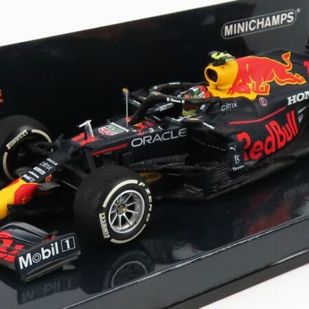 MINICHAMPS 1/43 RED BULL | F1  RB16B HONDA RA620H TEAM ASTON MARTIN N 11 MONACO GP 2021 SERGIO PEREZ | MATT BLUE YELLOW RED