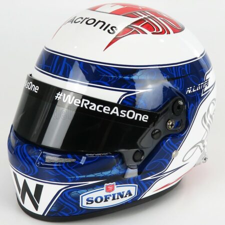 MINI HELMET 1/2 BELL HELMET | F1  CASCO HELMET WILLIAMS FW43B MERCEDES M12 EQ POWER+ TEAM  WILLIAMS RACING N 6 BAHRAIN GP 2021 NICHOLAS LATIFI | WHITE BLUE RED