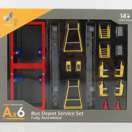 TINY TOYS 1/64 ACCESSORIES | DIORAMA AX6 CMB BUS DEPOT SERVICE | RED YELLOW