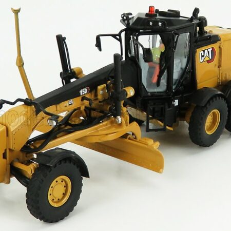 DM-MODELS 1/50 CATERPILLAR | CAT150 RUSPA LIVELLATRICE GOMMATA - SCRAPER TRACTOR MOTOR GRADER | YELLOW BLACK