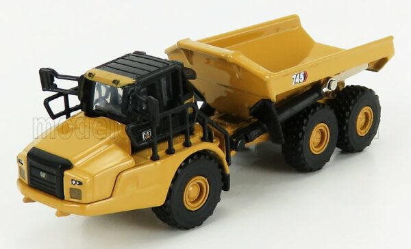 DM-MODELS 1/125 CATERPILLAR | CAT745 CASSONE RIBALTABILE CAVA 3-ASSI - ARTICULATED TRUCK | YELLOW BLACK