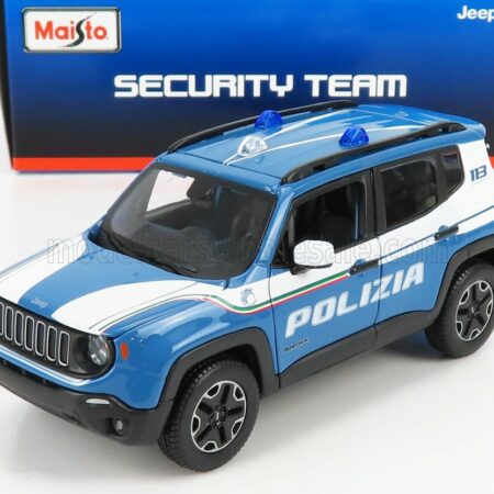 MAISTO 1/24 JEEP | RENEGADE POLIZIA 2017 | LIGHT BLUE WHITE