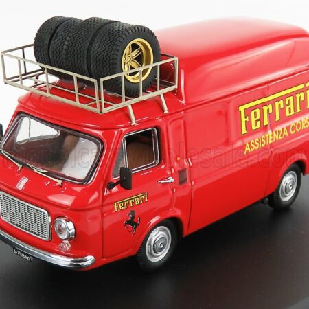 RIO-MODELS 1/43 FIAT | 238 VAN TETTO ALTO CON PORTAPACCHI ASSISTENZA CORSE FERRARI 1970 - HIGH ROOF WITH RACK | RED