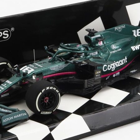 MINICHAMPS 1/43 ASTON MARTIN | F1  AMR21 MERCEDES M12 EQ POWER+ TEAM COGNIZANT FORMULA ONE N 18 MONACO GP 2021 LANCE STROLL | GREEN