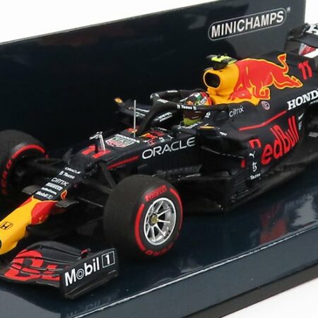 MINICHAMPS 1/43 RED BULL | F1  RB16B HONDA RA620H TEAM ASTON MARTIN N 11 WINNER AZERBAIJAN GP 2021 SERGIO PEREZ | MATT BLUE YELLOW RED