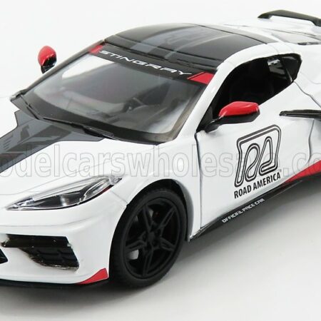 GREENLIGHT 1/24 CHEVROLET | CORVETTE C8 OFFICIAL PACE CAR ROAD AMERICA 2020 | WHITE