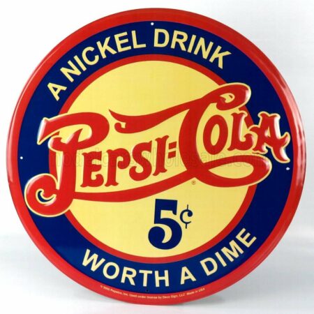 EDICOLA 1/1 ACCESSORIES | METAL ROUND PLATE - PEPSI | BLUE RED