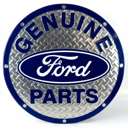 EDICOLA 1/1 ACCESSORIES | METAL ROUND PLATE - FORD GENUINE PARTS DIAMOND PLATE | BLUE SILVER