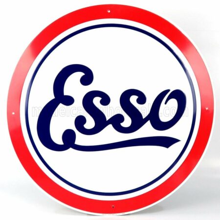 EDICOLA 1/1 ACCESSORIES | METAL ROUND PLATE - ESSO | WHITE BLUE RED