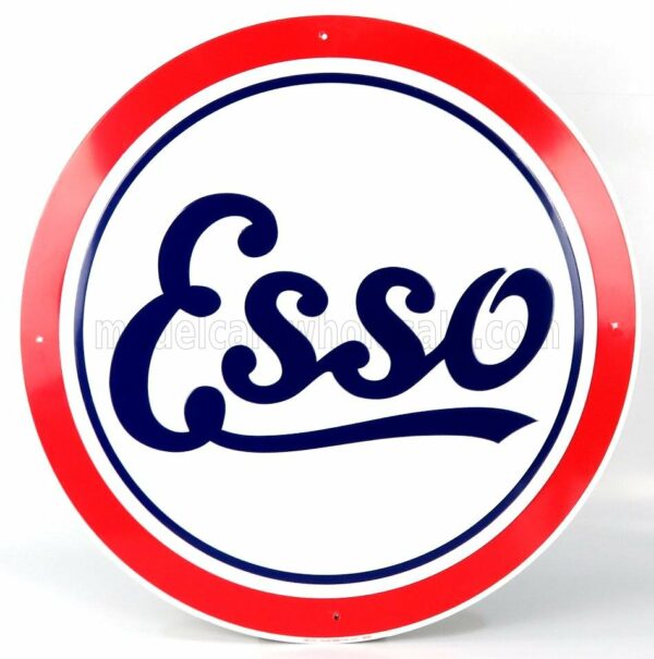 EDICOLA 1/1 ACCESSORIES | METAL ROUND PLATE - ESSO | WHITE BLUE RED