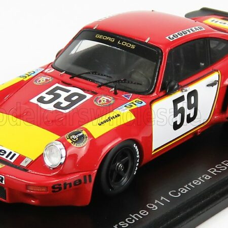 SPARK-MODEL 1/43 PORSCHE | 911 CARRERA RSR N 59 24h LE MANS 1975 T.SCHENKEN - H.GANLEY | RED WHITE YELLOW