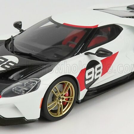 GT-SPIRIT 1/18 FORD USA | GT N 98 2021 - TRIBUTE 24h DAYTONA K.MILES L.RUBY 1966 | WHITE CARBON RED