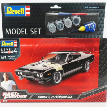 REVELL-KIT 1/24 PLYMOUTH | DOM'S GTX COUPE 1971 - FAST & FURIOUS 8 2017 | BLACK SILVER