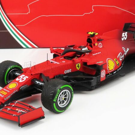 BBR-MODELS 1/18 FERRARI | F1 SF21  TEAM SCUDERIA FERRARI MISSION WINNOW N 55 5th EMILIA ROMAGNA ITALY GP - INTERMEDIATE RAIN TIRES 2021 CARLOS SAINZ JR. | RED