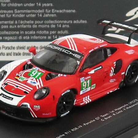 SPARK-MODEL 1/87 PORSCHE | 911 991-2 RSR TEAM PORSCHE GT N 91 24h LE MANS 2020 R.LIETZ - G.BRUNI - F.MAKOWIECKI | RED