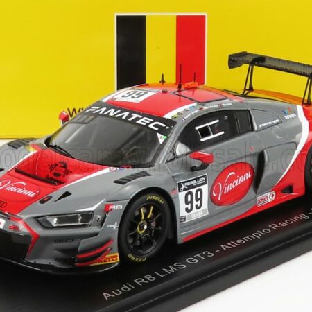 SPARK-MODEL 1/43 AUDI | R8 LMS GT3 TEAM AUDI SPORT ATTEMPTO RACING N 99 24h SPA 2021 F.LAVERGNE - M.HOFER - A.AKA | GREY RED