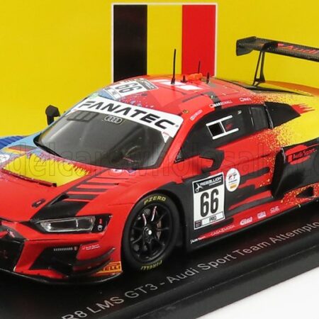 SPARK-MODEL 1/43 AUDI | R8 LMS GT3 TEAM AUDI SPORT ATTEMPTO RACING N 66 24h SPA 2021 M.DRUDI - D.MARSCHALL - C.MIES | ORANGE LIGHT BLUE