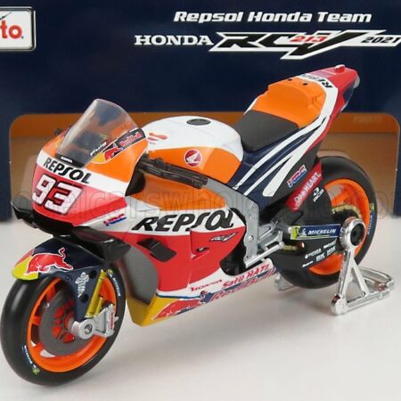 MAISTO 1/18 HONDA | RC213V REPSOL HONDA TEAM N 93 MOTOGP 2021 MARC MARQUEZ | ORANGE RED