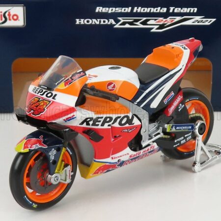 MAISTO 1/18 HONDA | RC213V REPSOL HONDA TEAM N 44 MOTOGP 2021 POL ESPARGARO | ORANGE RED