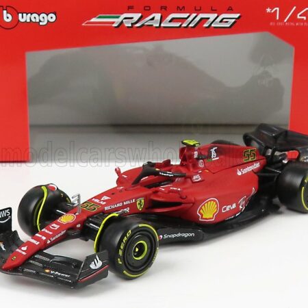 BURAGO 1/43 FERRARI | F1-75 SCUDERIA FERRARI N 55 SEASON 2022 CARLOS SAINZ - EXCLUSIVE CARMODEL | RED