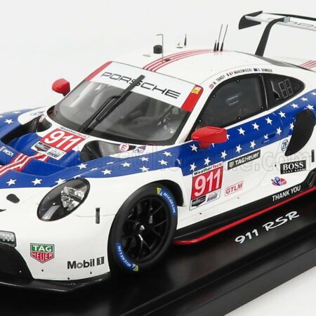 SPARK-MODEL 1/18 PORSCHE | 911 991-2 RSR PORSCHE GT TEAM N 911 WINNER GTLM CLASS 12h SEBRING IMSA 2020 N.TANDY - F.MAKOWIECKI - E.BAMBER | WHITE BLUE