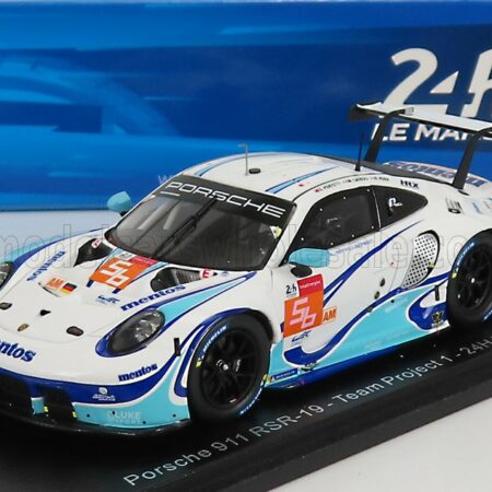 SPARK-MODEL 1/43 PORSCHE | 911 991-2 4.2L RSR-19 TEAM PROJECT-1 N 56 24h LE MANS 2021 E.PERFETTI - M.CAIROLI - R.PERA | WHITE LIGHT BLUE